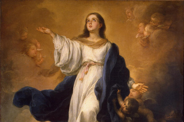 Murillo, Assumption of the Virgin, detail, 600 x 400